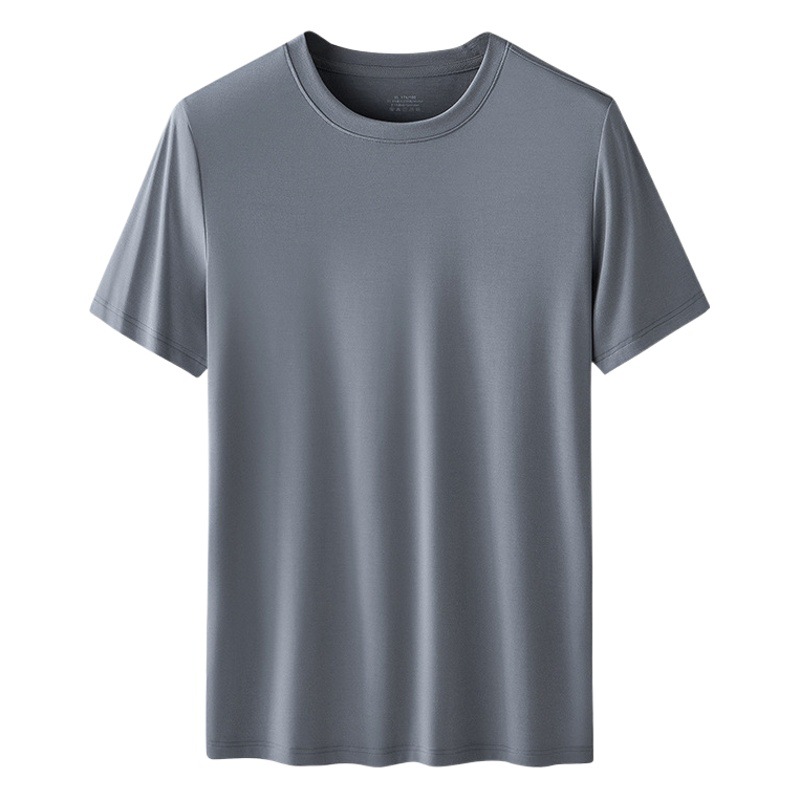 80 de doble cara modal de primavera y verano de los hombres de manga corta delgada camiseta de color sólido puede salir camisa de fondo superior en stock