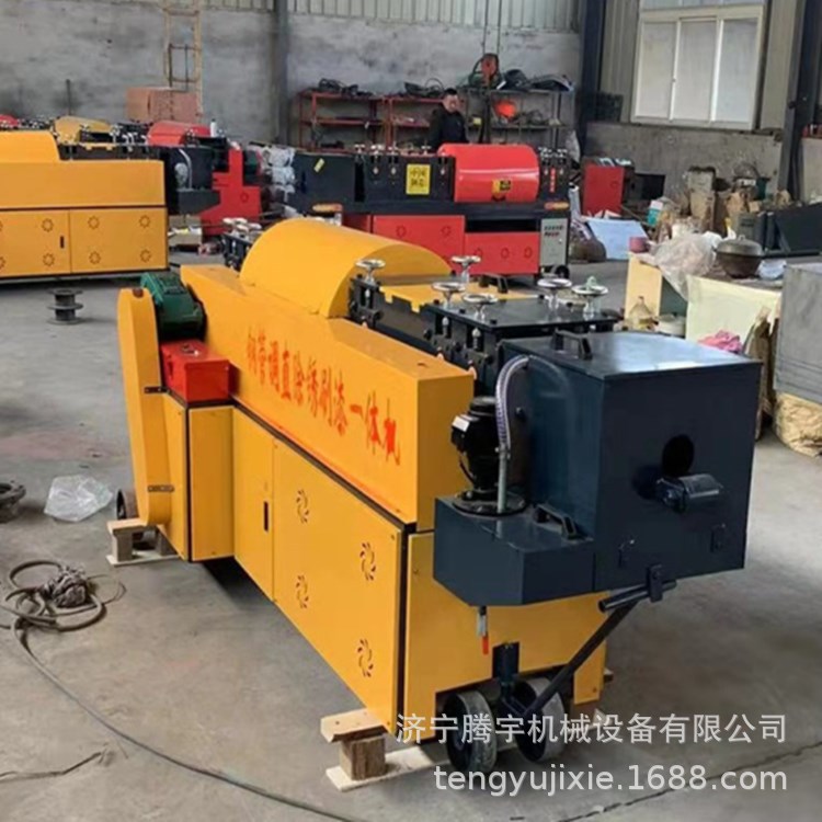 钢筋调直机 方管调直除锈喷漆机销售 圆管调直除锈喷漆机图