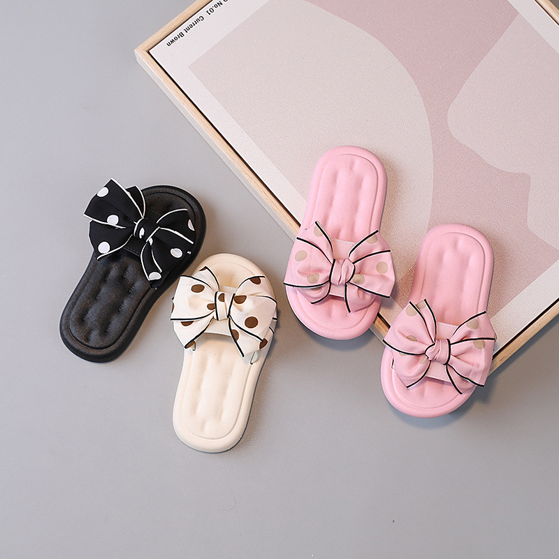 Kannerpantoffelen Meedercher Nei Schleif Prinzessin Heem Schong Séiss Weich Sohlen Koreanesche Stil Sandalen a Pantoffelen Grousshandel_voghion.com