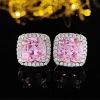 Fuchsia zirconium, advanced design earrings, trend of season, bright catchy style, wholesale