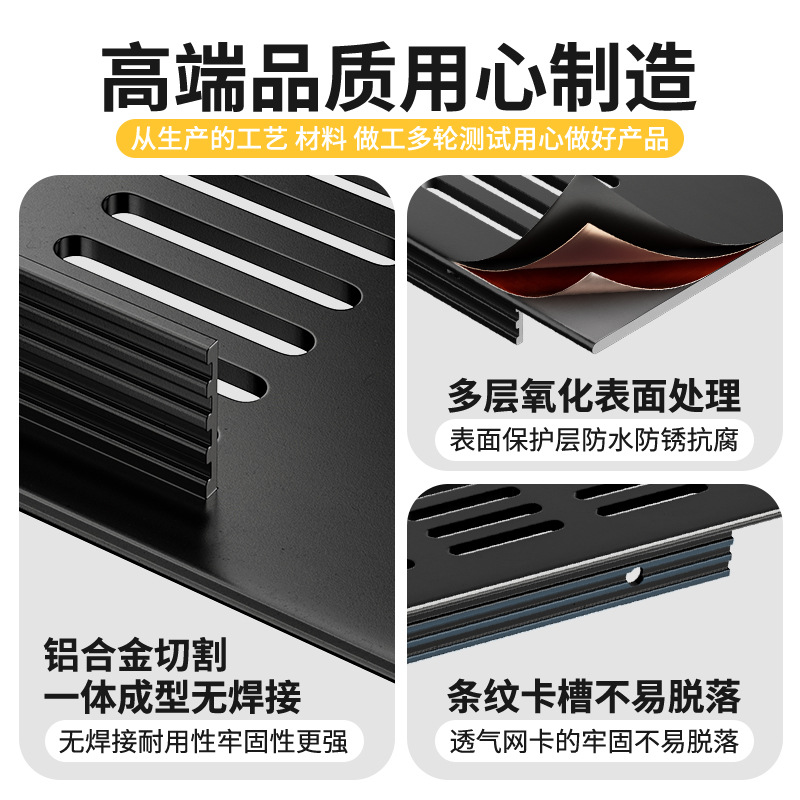 Gabinete de aleación de aluminio ventilador de red de zapato cubierta de ventilación cubierta de ventilación cubierta de ventilación de rejilla de disipación de calor