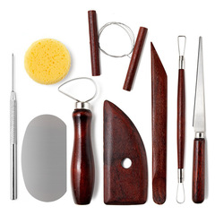 Cross-border pottery tools 15-piece set Clay sculpture carving knife Detail needle Scraping tool Sponge clay cutter