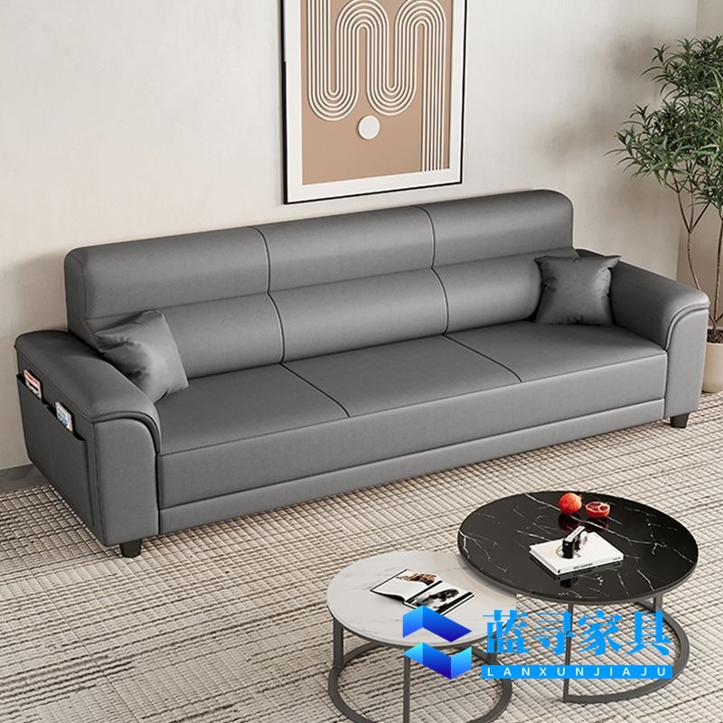2025 New Cat Claw Leather Sofa Modern Simple Style Living Room Furniture Multi-Person Sofa Straight Row Small Apartment