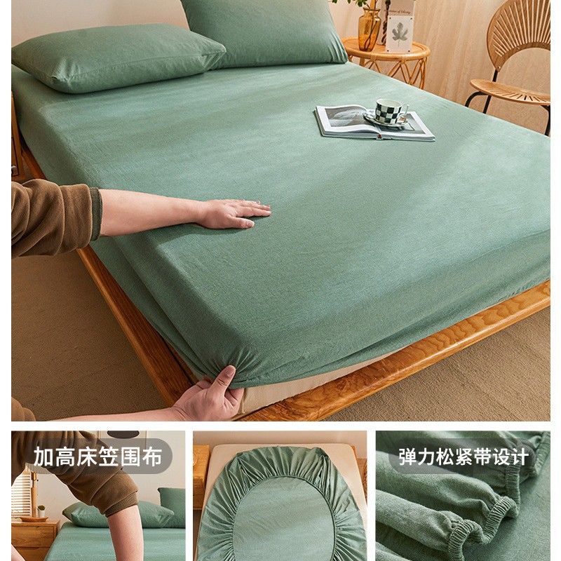 Nuevo estilo 2025 nuevo estilo sábana de algodón de una pieza cubierta protectora de colchón cubierta de cama juego de tres piezas de algodón lavado cuatro estaciones universal