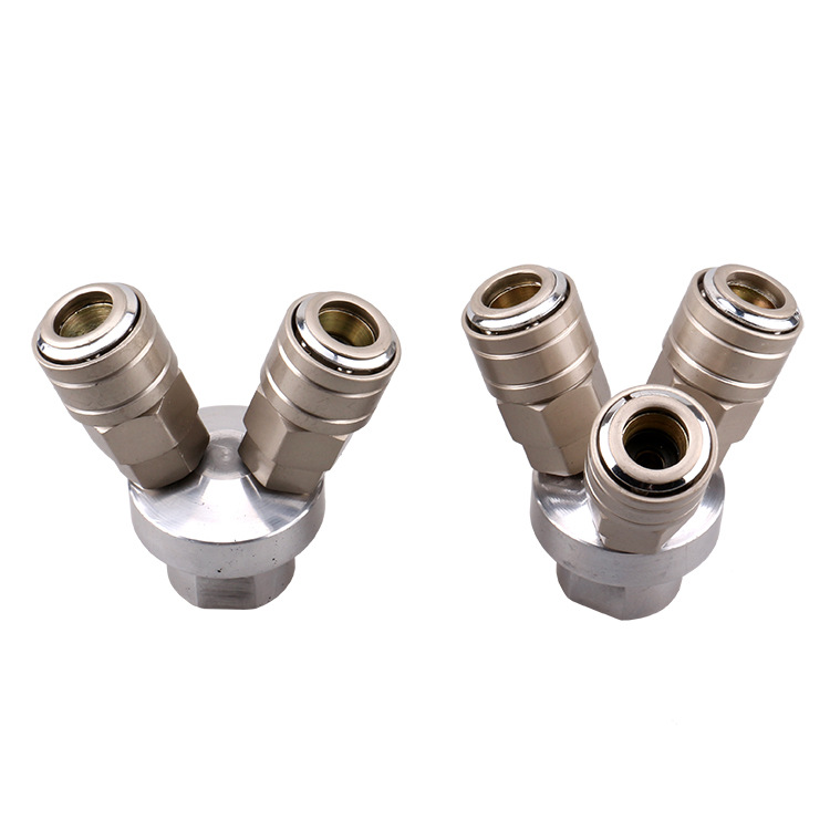 印拓合金钢自锁式三叉两叉气管接头气动接头快插二通三通快速接头