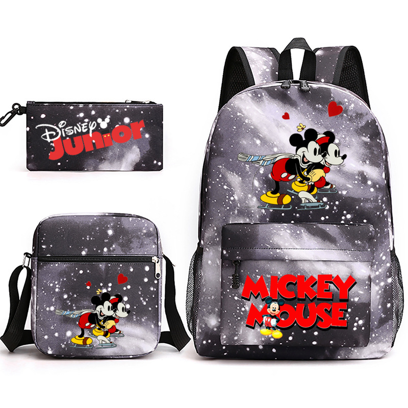 3-pieza portátil traje para niñas estudiantes universitarios niños mochila de lona Mickey/ratón 2022