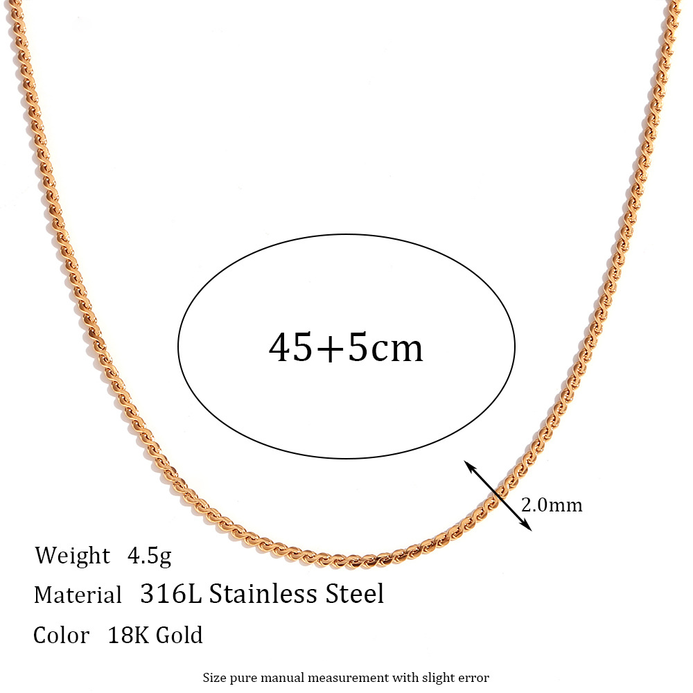 18K Gold Vacuum Plating Stainless Steel Chain Necklace