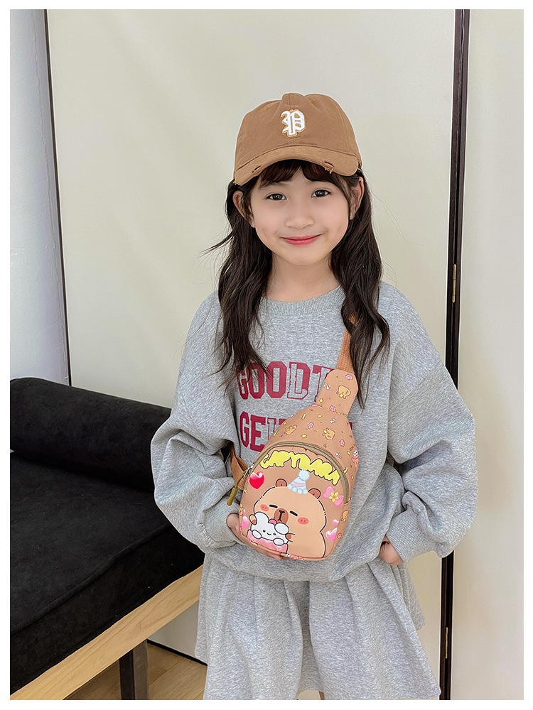Kid'S Nylon Capybara Cute Square Zipper Fanny Pack display picture 8