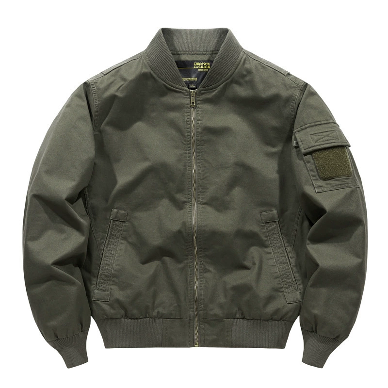 2024 новые хлопчатобумажные пилотные куртки для мужчин весна и осень свободные большие размеры мужской бейсбольный костюм карман куртка тонкая