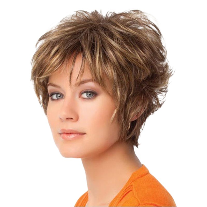 Comercio exterior fibra química sombrero femenino Amazon suministro fábrica al por mayor Peluca transfronteriza nueva moda femenina europea y americana Pelo Corto rizado
