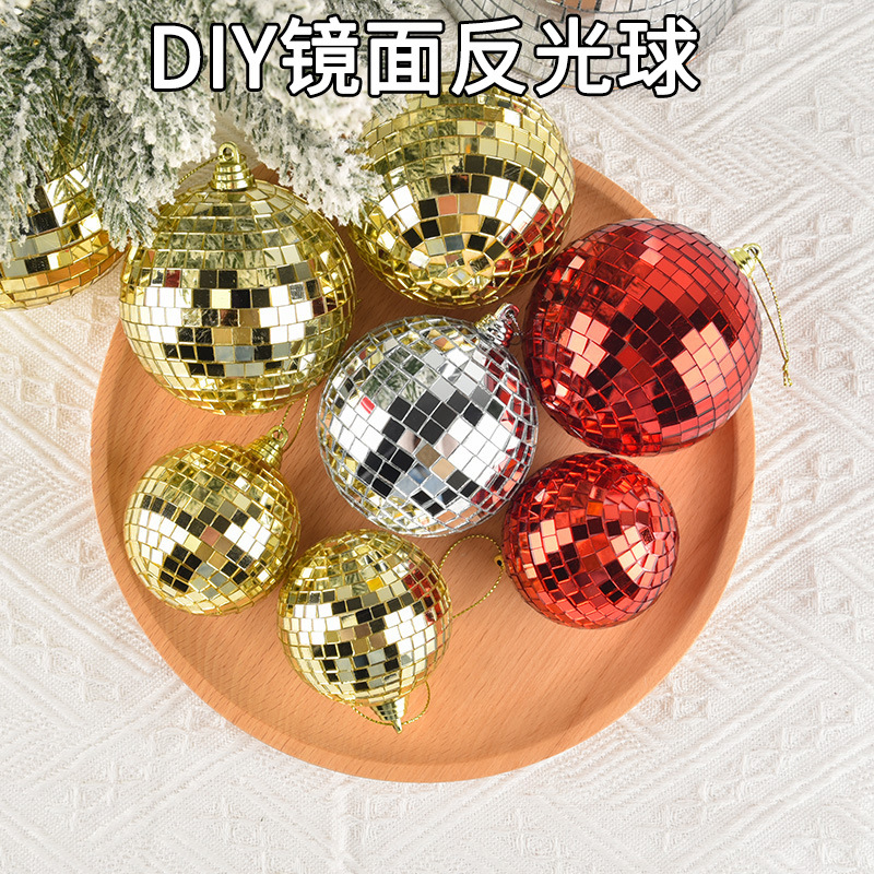 6 - 30cm reflejador de vidrio espejo bola de Navidad decoración para el hogar bola de mosaico escenario discoteca
