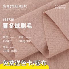 现货200g慕冬绒刷毛粗针华棉面料 秋冬卫衣保暖休闲家居服布料