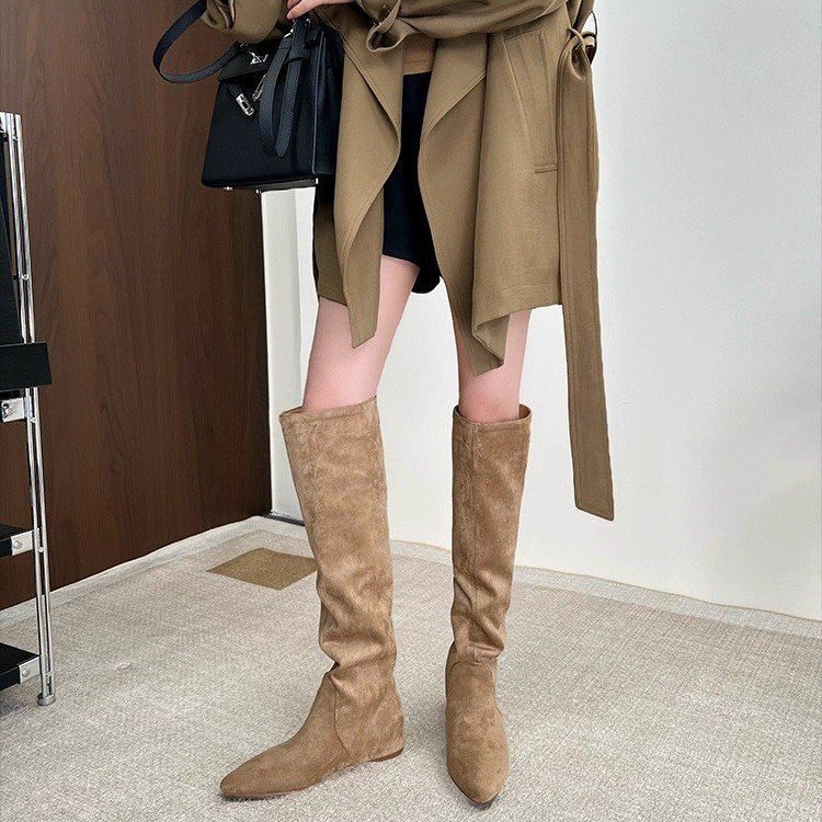 Stunning Over-The-Knee Long Boots for Women, 2026 New Popular Style, Flat Brown Slim Boots, Melard High-Tube Slouchy Boots Stunning Over-The-Knee Long Boots for Women, 2026 New Popular Style, Flat Brown Slim Boots, Melard High-Tube Slouchy Boots
