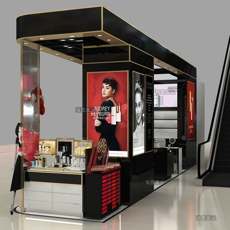 0127彩妆展示柜商场定制化妆品展柜亚克力面板展架
