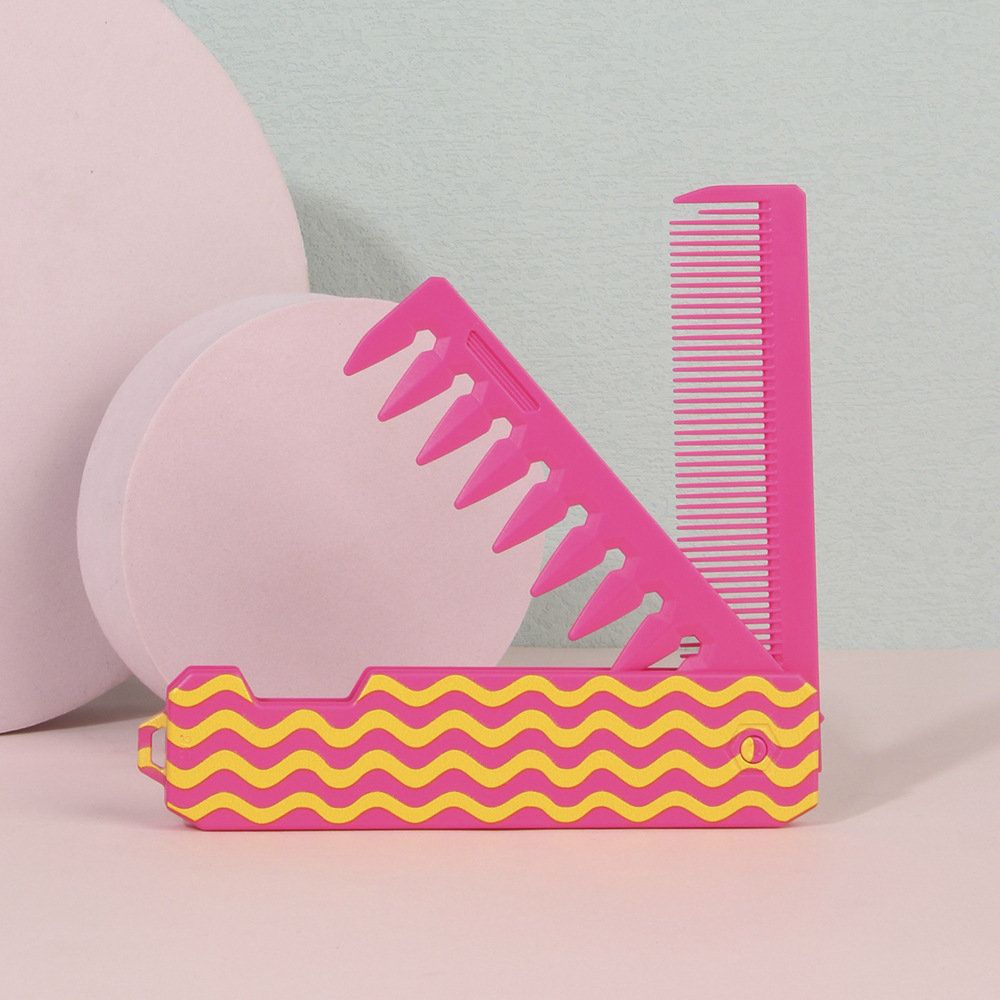 Amazon Color Peine plegable Peine de modelado Peine de deformación de múltiples dientes de plástico Peine de aceite Peine suave Peine de viaje portátil