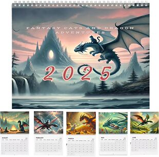 ���R�d���N2025 Cat Dragon Rider Calendar2025��؈���Tʿ�v