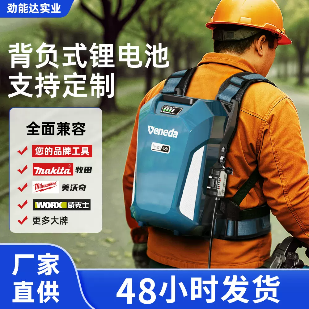 21V40V48V背包锂电池割草机绿篱机吹风机电锯大扳手园林工具电池