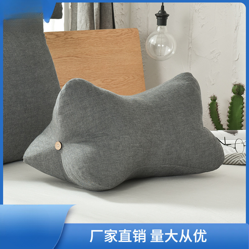 Japanese-Style Washed Cotton Bone Support Waist Pillow, Headboard Cushion, Sofa Backrest Pillow, Maternity Waist Pillow, Footrest, Leg Lift