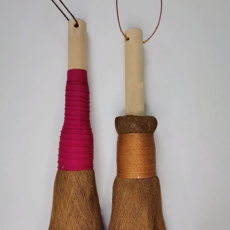 냄비 세척 브러시가 포함된 나무 기둥 천 + 와이어로 감싼 나무 기둥 세척 브러시