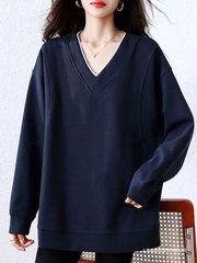 大码宽松休闲领卫衣女2025秋冬新款韩版时尚洋气减龄百搭上衣