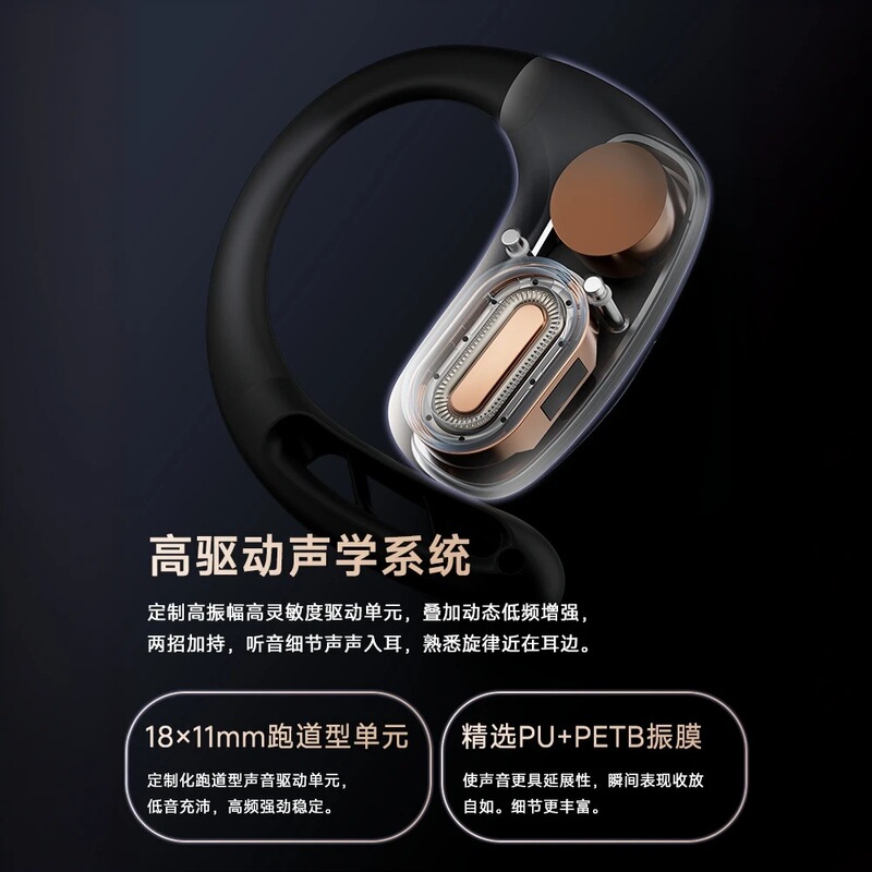 新製品の耳掛けは耳に入らない充電器付きの無線bluetoothイヤホンOWS外付けイヤホンを装着しています。|undefined