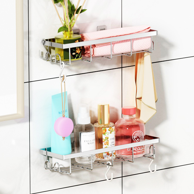 Punch-free Toilet Bathroom Rack Toilet Restroom Wall-mounted Skin Care Storage Rack Towel Rack