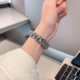 Suitable for Apple Bright Diamond Irregular Metal Watch Strap Apple Watch10/9/Se/7/6/5/4/3/2/1