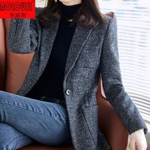 千鸟格西装外套女新款秋冬休闲洋气感炸街复古小西服上衣