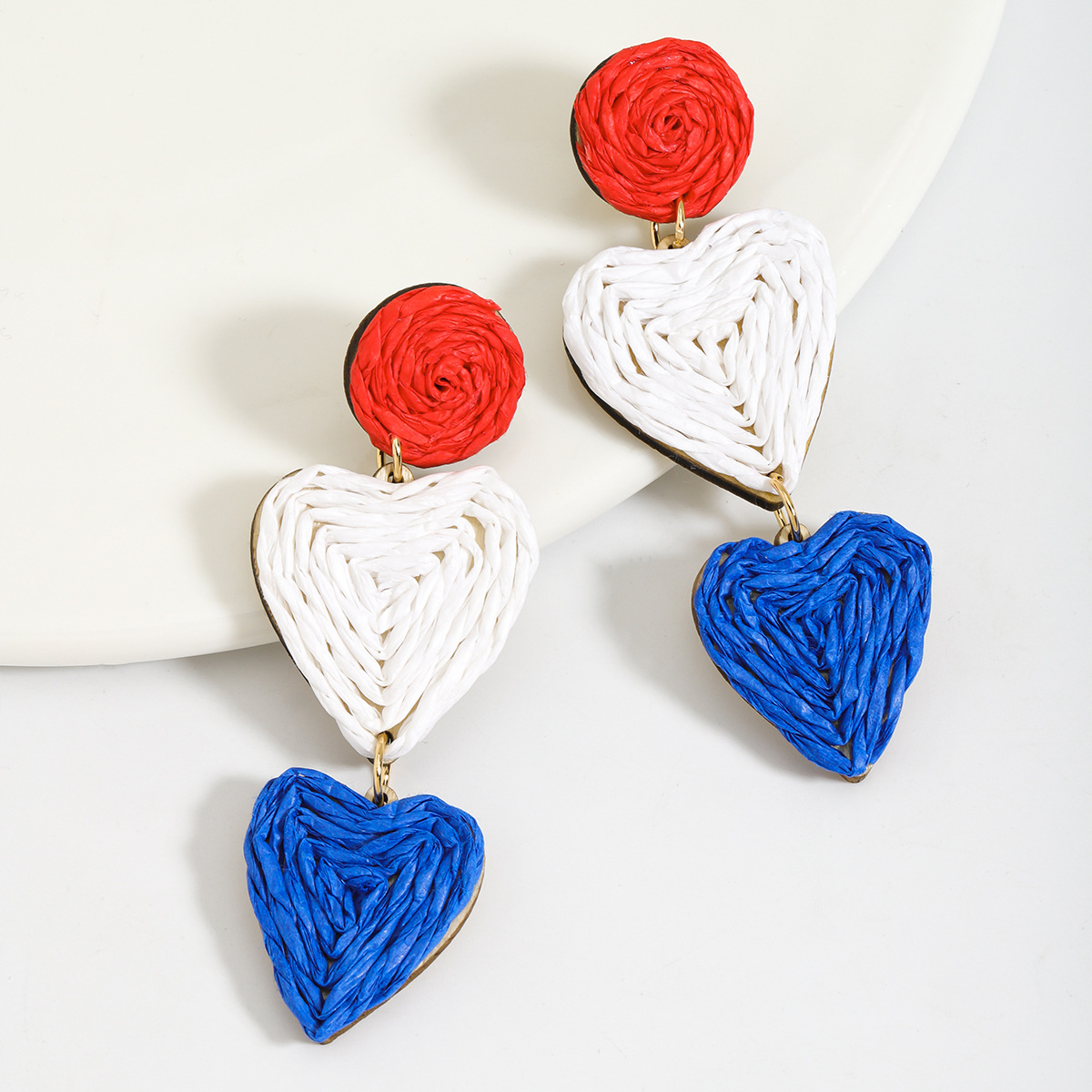 10g Weight 304 Stainless Steel Ear Needle Material Drop Earrings Classification 1 Pair Quantity Beach, Date, Tea Party Occasion raffia Material Heart Shape, Strawberry, Butterfly Pattern Women's Gender Bohemian Style 1 Pair Bohemian Heart Shape Strawberry Butterfly Raffia Drop Earrings 11