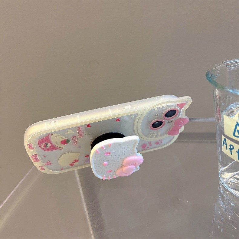 iPhone15KT 猫ホルダー付き携帯電話ケース漫画ソフトシェル Apple 12 Xiaohongshu 同じ携帯電話ケースに適しています|undefined