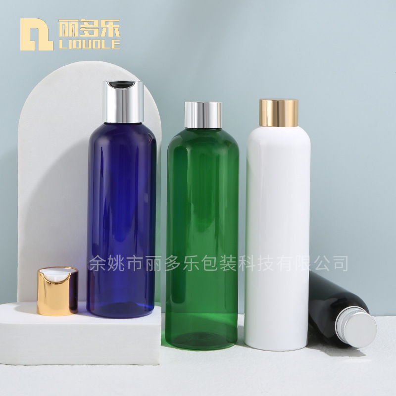 PET化妆品空瓶圆柱瓶 爽肤水精华纯露分装瓶透明旋盖电镀塑料盖瓶