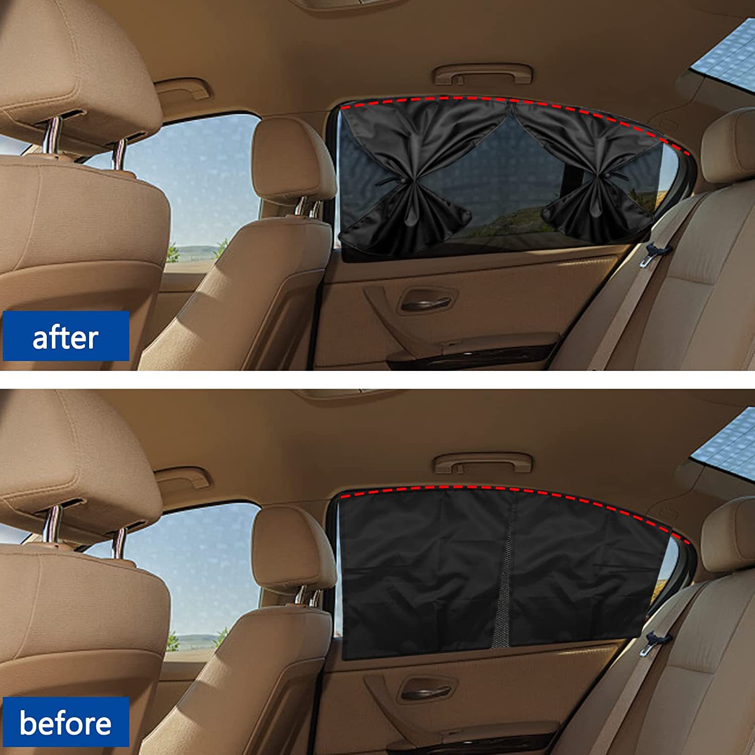 Cross-border car mesh curtain rear window sunshade magnetic car shade double-layer split sunscreen curtain