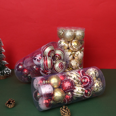 originality Christmas decorations 6cm24 Coloured drawing Transparent balls Christmas balls suit christmas tree Pendant prop