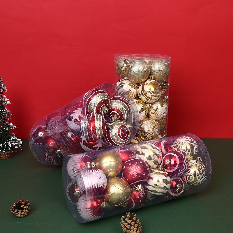 originality Christmas decorations 6cm24 Coloured drawing Transparent balls Christmas balls suit christmas tree Pendant prop