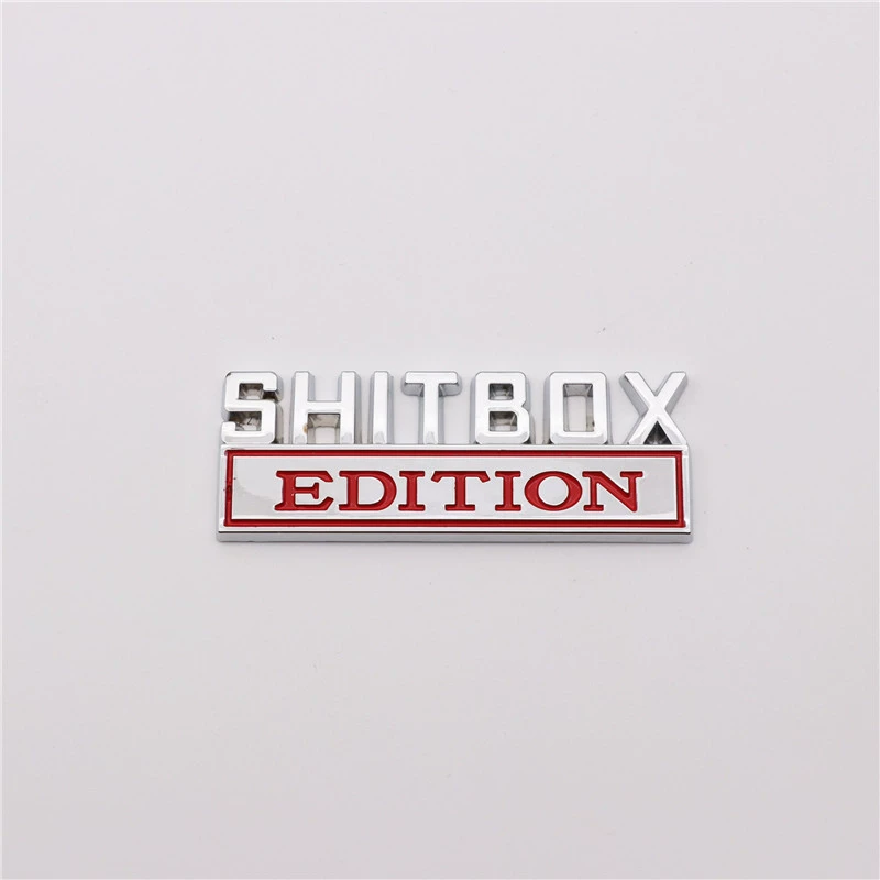 Модернизированный автомобиль шильдик Sh1tbox из цинкового сплава IT edition металлическая наклейка на машину
