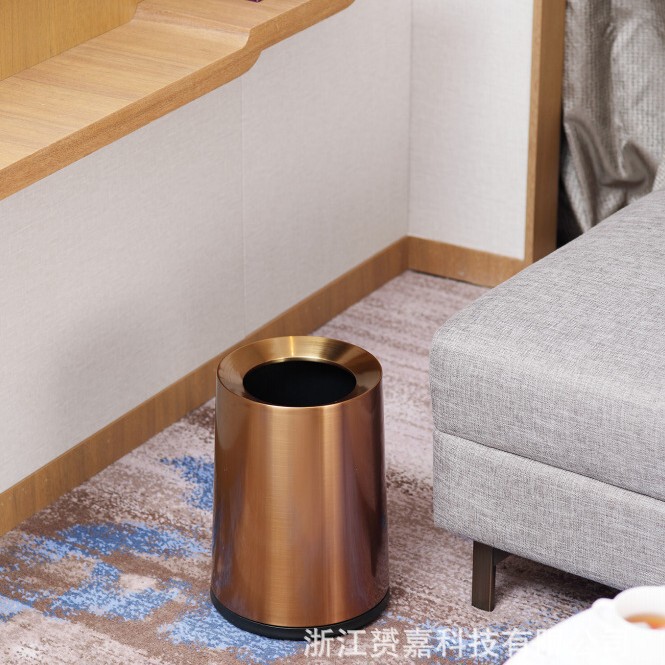Southern Aluminum Alloy Hotel-Style Conical Room Trash Can Gpx-3E Series Household Multi-Color Without Lid