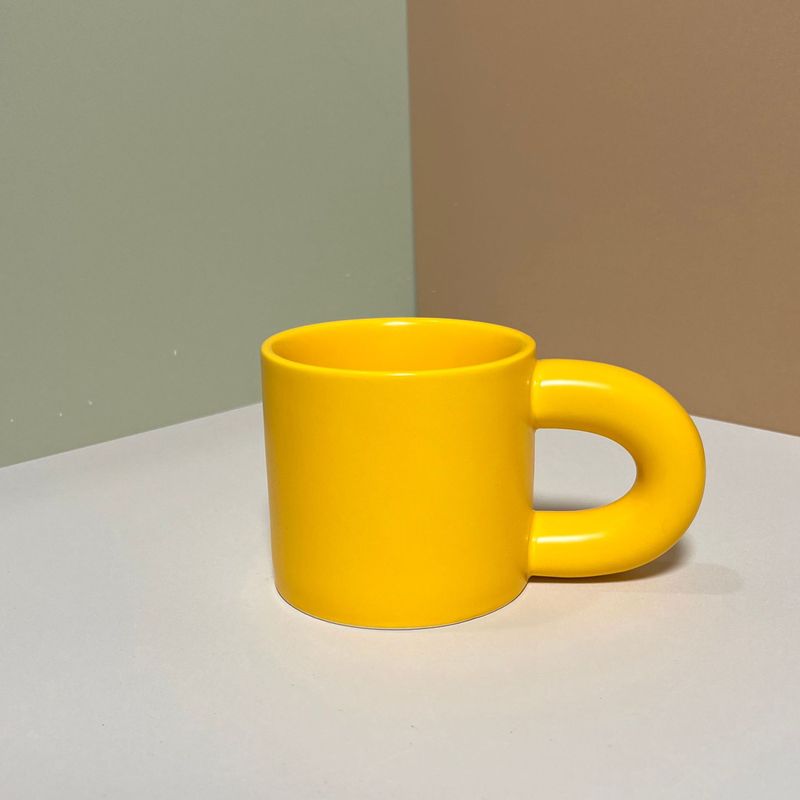 クリエイティブカップ大耳ハンドルクリエイティブセラミックコーヒーカップ北欧マット高颜値印刷ロゴ印字|undefined