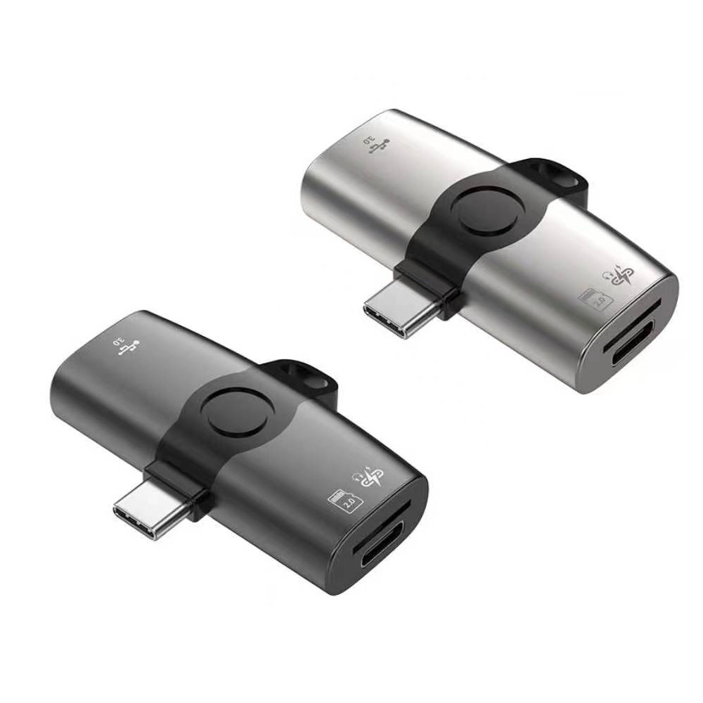 Type-C Üç İn Bir USB3.0 Adaptörü Kulaklık Dinlemesi PD 60W Hızlı Şarj Ve Kullanım Sırasında Şarj TF Kart Okuyucu
