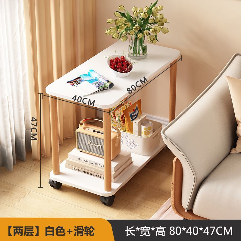 Sofá de mesa de té sala de estar pequeño gabinete de mesa de cabecera móvil gabinete de mesa lateral simple alquiler de mesa cuadrada