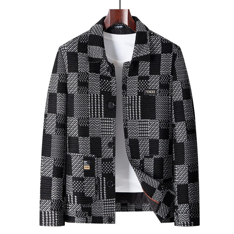 Autumn/Winter 2024 Thick Men's Jacket Plus Fat Plus Plus Plus Fashion Casual Lapel Plaid Printed Jacket for Men Autumn/Winter 2024 Thick Men's Jacket Plus Fat Plus Plus Plus Fashion Casual Lapel Plaid Printed Jacket for Men