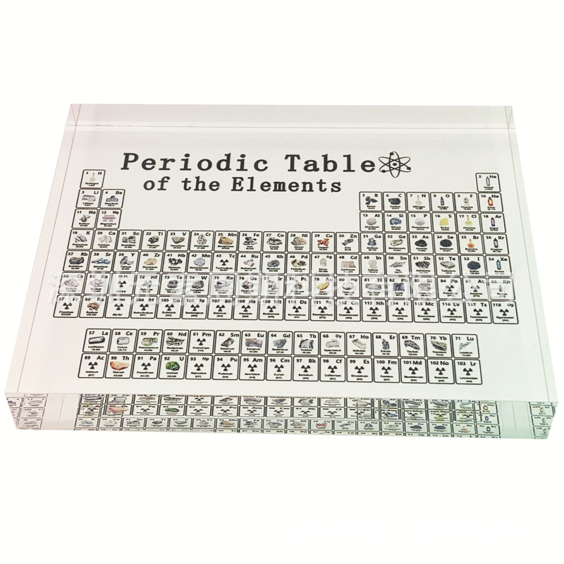现货亚克力元素周期表展示牌摆台摆件透明黑白水晶化学元素周期表