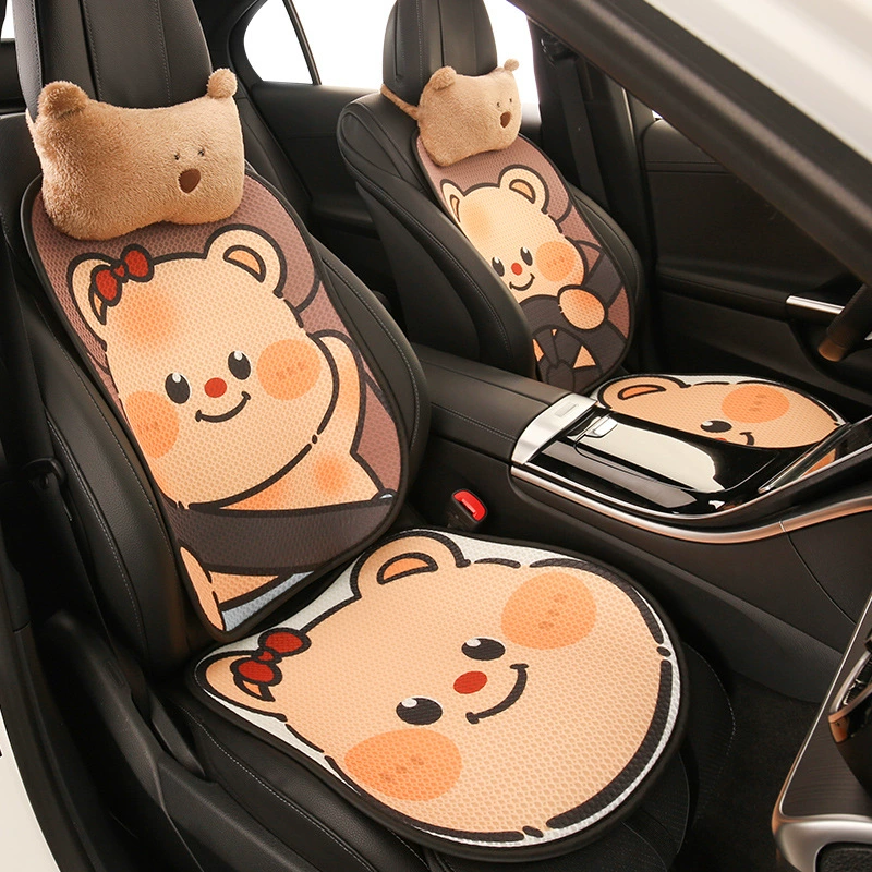 Мультяшное масло медвежонка автомобильная подушка милые женские сиденья