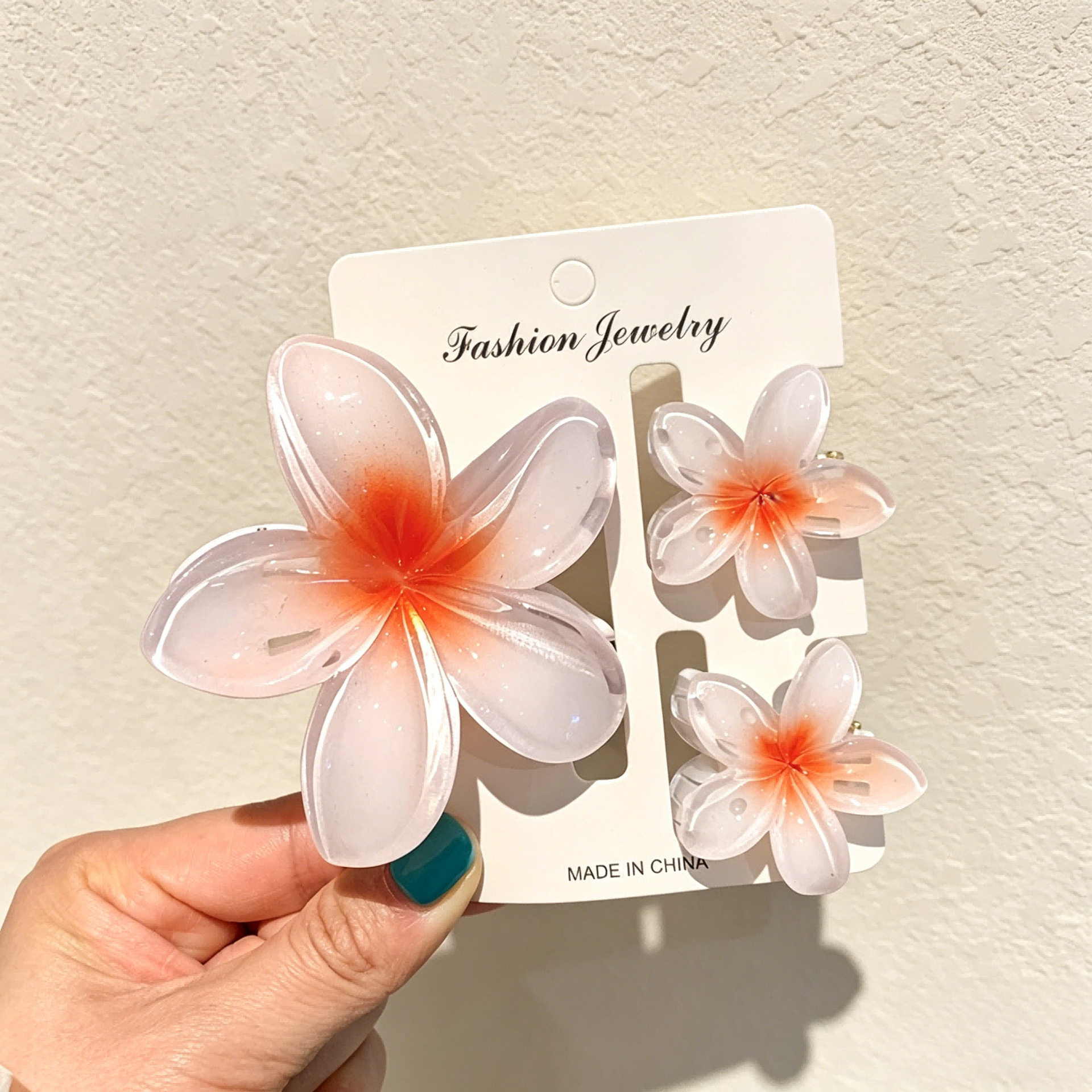 Ventas transfronterizas calientes nuevos huevos láser de dos colores clip de agarramiento de flores de cabeza posterior clip de tiburón clip de cabello joyerías para el cabello