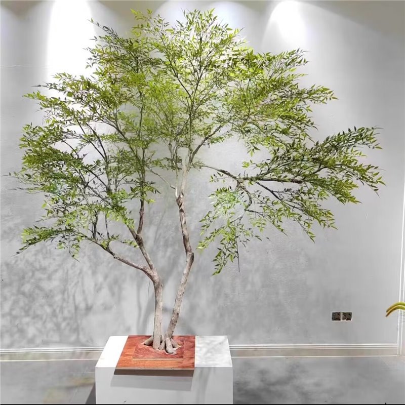 大型模擬樹、南天竹、緑の植物、偽の木、屋内外の枯山水造園装飾植物、軽くて豪華な偽の木|undefined