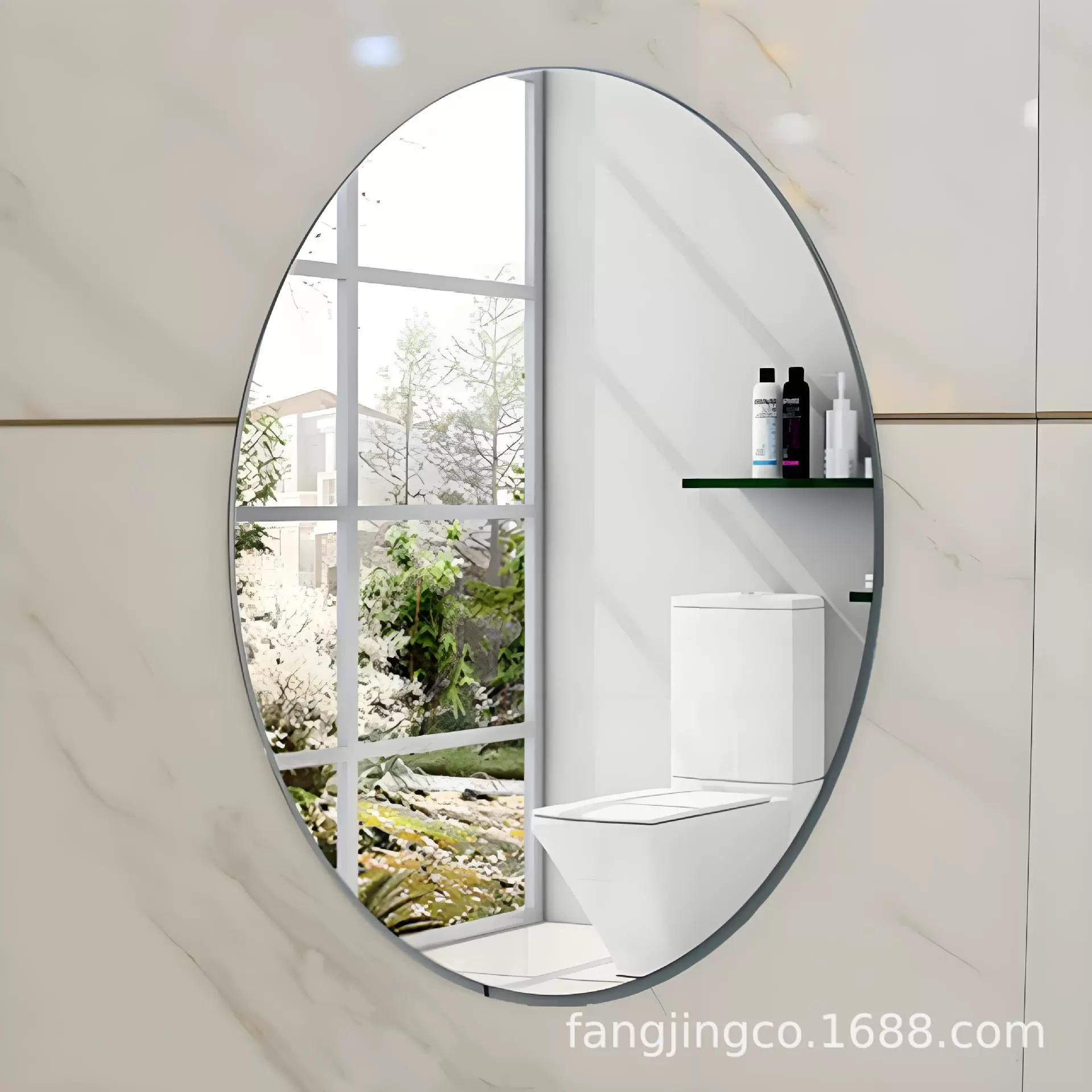 Круглая овальная форма бескаркасное бескаркасное зеркало для макияжа зеркало для макияжа зеркало для мытья очков Автономный производитель оптом