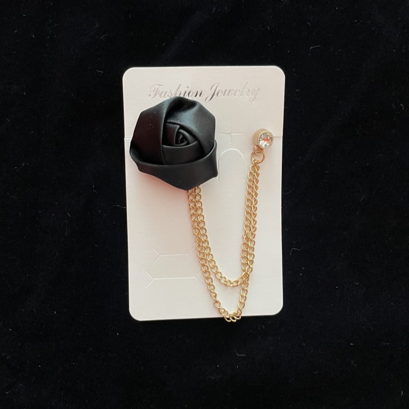 Cadena para novio y padrinos de boda transfronteriza, broche de rosa de tela hecho a mano con borlas, accesorio para traje de hombre_voghion.com