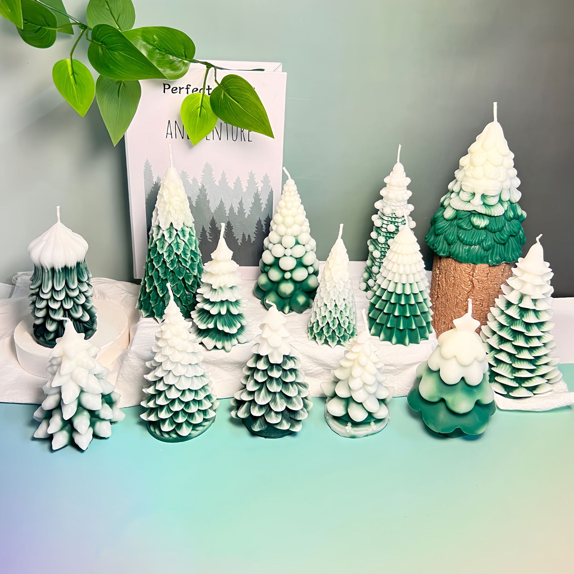 Velas de árbol de Navidad al por mayor transfronterizo ambiente festivo Adornos de alta gama Recuerdos navideños Decoración de velas creativas