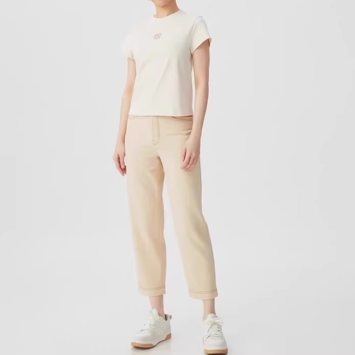Áo thun nữ cổ tròn cotton thêu hoa hồng tay ngắn — Màu đen ngọt ngào chi tiết 15