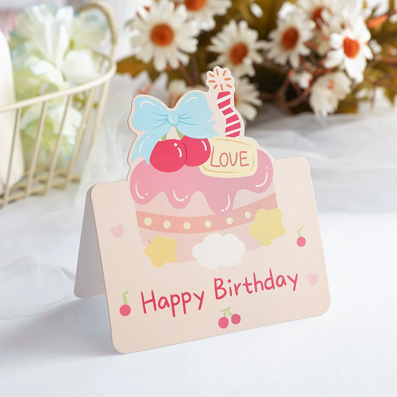 Amazon поздравительная открытка с именем дня рождения 3D Торт поздравления simple message card пустая открытка цветовому магазину