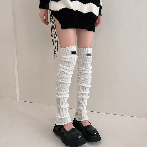 South Korea's Dongdaemun hot girl letters with English label thickened and lengthened wool thigh pile socks warm jk stockings set